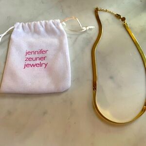 Jennifer Zeuner Gold Herringbone Chain Necklace